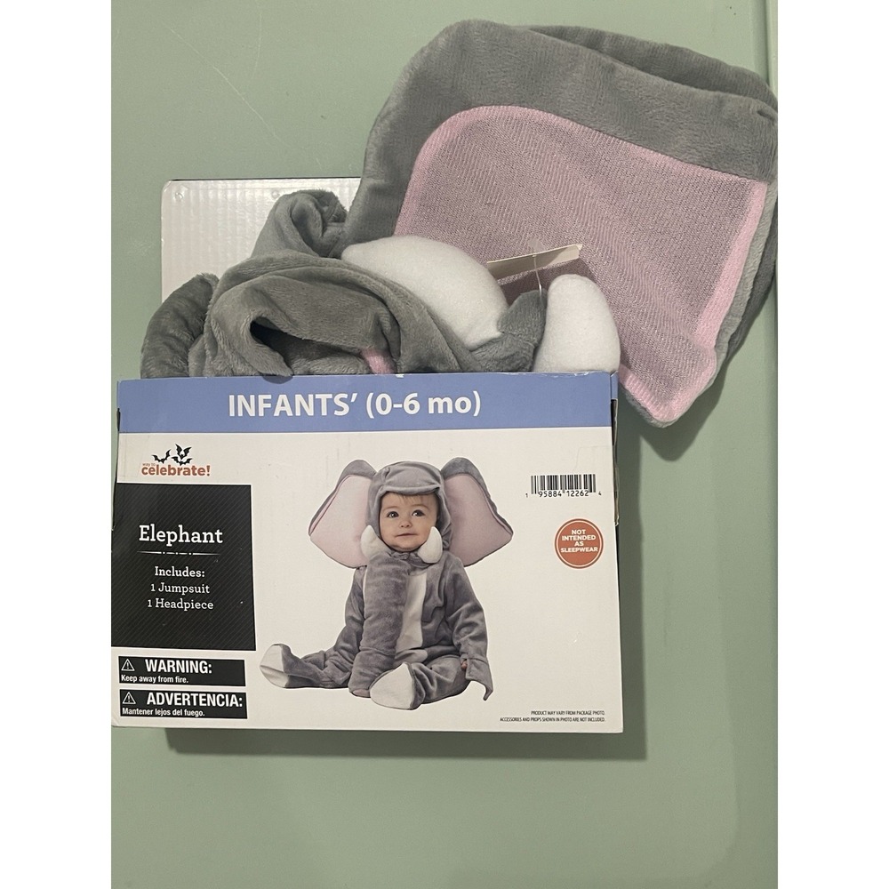 Elephant Infant 0 - 6 Months Halloween Costume Dress Up